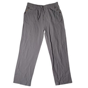 Women's Plus Size XXL Grey Elastic Waist Pockets Straight Leg Pants FREE S&H